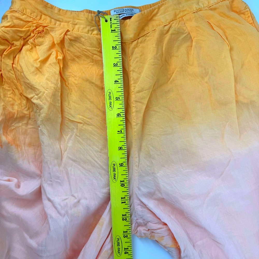 Scotch & Soda Maison Scotch Womens Medium Yellow Rust Ombre Wide Leg Beach Pants - Picture 6 of 8